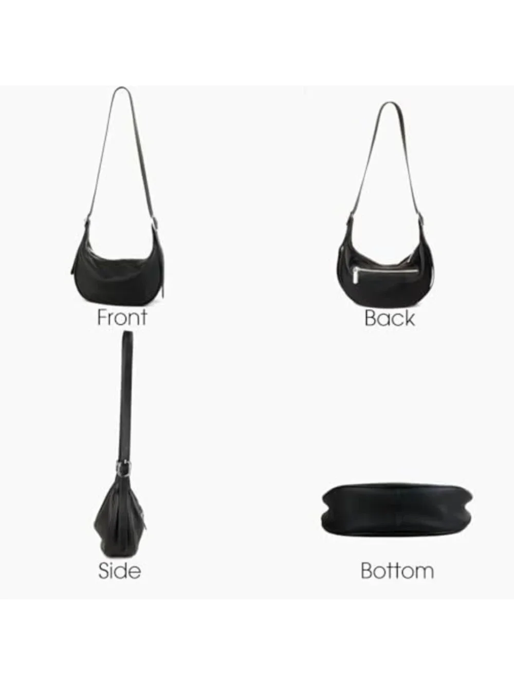 Soft Leather Hobo Bag for Women - Casual Crossbody & Mini Purse Set